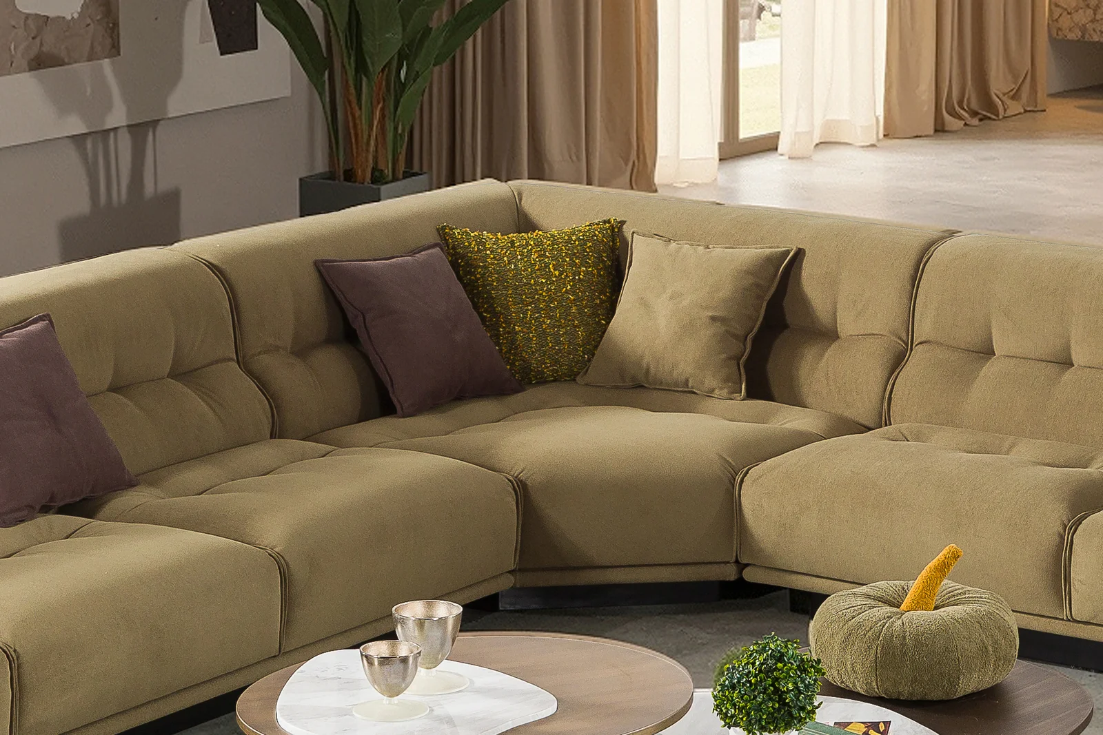 [NG-RAVELLO-CORNER-MOD] NANGARO - RAVELLO CORNER SOFA
(RIGHT MODULE + LEFT MODULE + CORNER MODULE + 3 SINGLE-SEAT MODULES) - RAVELLO CORNER MODULE